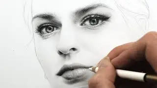Drawing and Shading a Female Face with Pencils - 