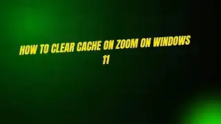 How to clear cache on Zoom on windows 11