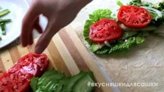 Ролл Русский "Обжорный" (почти как в Макдональдсе) | Видеорецепт