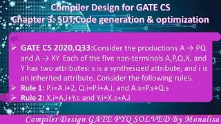 GATE CS 2020,Q33:Consider the productions A → PQ and A → XY. Each of the five non-terminals A,P,Q,X,