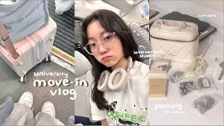 move in vlog 🧸 packing for uni, dorm tour, shopping, 15hr flight, international student, settling in