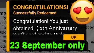 FREE FIRE | FF REDEEM CODE TODAY 23 September FREE FIRE REDEEM CODE TODAY | 23 September REDEEM CODE