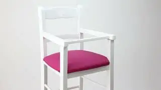 Seggiolone per bambini in legno di faggio tinta Bianco con sedute imbottite in ecopelle