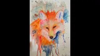 Fox watercolor tutorial, Abstract watercolor, fox tutorial, leaning to paint abstract