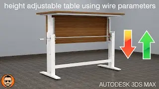 3D max Tutorials for beginners -height adjustable table using wire parameters Lesson - 35