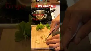 Cold-Cough gone in 1min with Basil-Ginger TEA #tulsi #gingertea #shorts #norway #basilleaves #tea