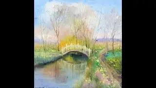 Этюд Весна,поля нарциссов.Etude Spring, fields of daffodils.