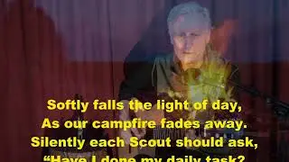 Scout Vespers on guitar with lyrics