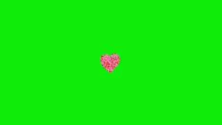Red color Heart Shower Green Screen Beautiful 4k Video
