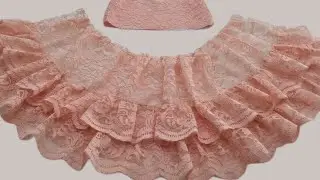 Very Easy Lined Lace Dress Cutting and Sewing / Ruffled Dress Making Guide