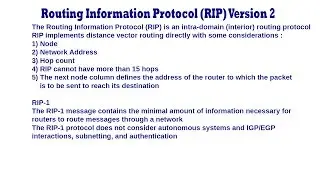 Routing Information Protocol ( RIP ) Version 2