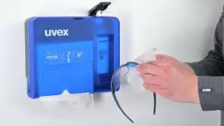 Уход за очками с помощью станции по очистке uvex