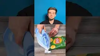 Проверка лайфхака как закрыть пачку чипсов