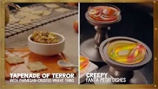 Tapenade of Terror with Parmesan Crusted WHEAT THINS + Creepy Fanta Petri Dishes