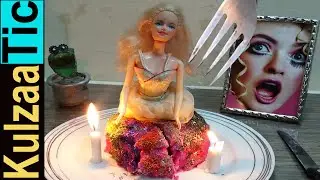 Eating Barbie Cake!! ASMR Eating Sounds No Talk  Kulzaa Tic 