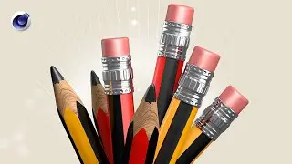 How to create pencil idea in Cinema 4d modeling with physical render