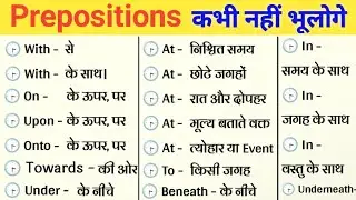 Preposition | preposition in English | best preposition trick | Preposition in 2023
