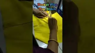 Pocket flap topstitch by single needle lockstitch machine #singleneedle #lockstitch #pocket #sewing
