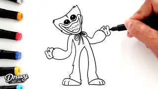 How to Draw HUGGY WUGGY from FNF (Friday Night Funkin) Step by Step