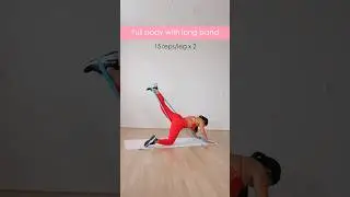 Arms, abs, booty with long band, shop outfit + band @ hamilly.com
