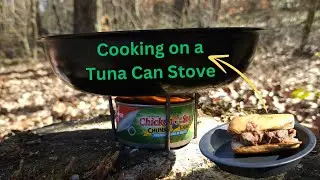 Tuna Can Camp Stove - Cooking Steak and Beans