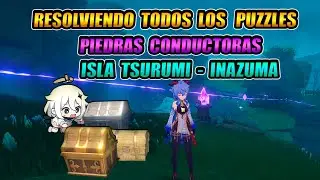 RESOLVIENDO TODOS LOS PUZZLES : PIEDRAS CONDUCTORAS DE LA ISLA TSURUMI 07/07  - GENSHIN IMPACT
