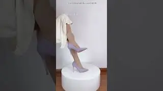 classic skin pantyhose and purple highheels