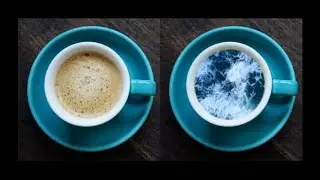 Superimpose V - Sea waves in a in a cup
