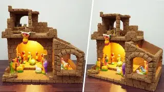 DIY Nativity Scene | Christmas Crib Making at Home Using Cardboard | How to Make Christmas Crib