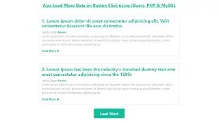 Ajax Load More Data on Button Click using jQuery, PHP & MySQL