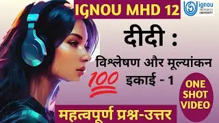 MHD 12 CHAPTER 1 Didi: Analysis and Evaluation | 'DIDI' STORY BY M. T. VASUDEVAN | ONE SHOT VIDEO