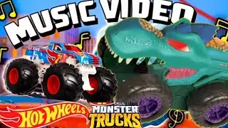 DO THE DINO CHOMP! 🎶 | But It's Hot Wheels Monster Trucks!