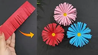 How to make EASY Paper Flowers - DIY Paper Craft Ideas Tutorial | Flower Making With Paper