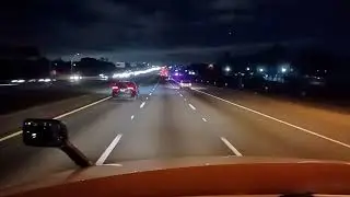Driving a semi through Orlando, Florida on Interstate 4.