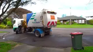 1 Street, 4 Cameras, 8 bins, 1 Shot: Enviro NZ Side Load Collecting Wheelie Bin Residential Waste