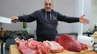 Одновременное приготовление  разных блюд из 30 кг свинины и говядины