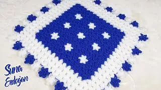 💖 BUNU ÖRMEYENİN İÇİNDE UKTE KALIR! ⭐ Çeyizlik Kolay Yıldız Motifli Kare Lif Modeli Yapımı