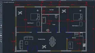 55'*35'How+to+make+House+Floor+Plan+in+AutoCAD architecture #autocad #architecture