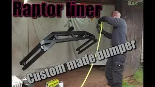 Toyota Hilux surf painting the custom bumper raptor liner plus other jobs