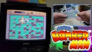 Super Bomberman Gameplay on an original SNES with a Trinitron CRT TV