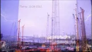 Санкт -  Петербург. 13.09.2012. Молния. ( lightning over Sankt Petersburg). HD.