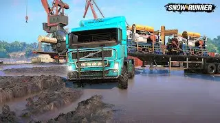 Volvo FM 250 на лютом бездорожье. SnowRunner