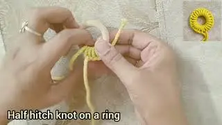 How do you wrap a ring with a half hitch knot? || owl eye || Christmas ornaments #diy