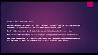 What is Remote Credential Guard in Windows 2016