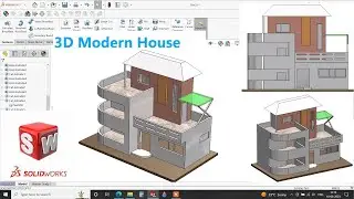 ✅3D Modern House design model in Solidworks | Solidworks Tutorial