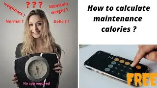 How to calculate maintenance calories | maintenance calories calculator | Weight maintenance