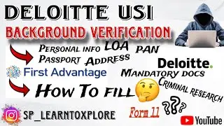 Background Verification DELOITTE || First Advantage || Background Verification || 
