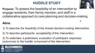 Resident- and Family-led Huddles for Shared Decision-Making in Long-Term Care - Lisa Cranley