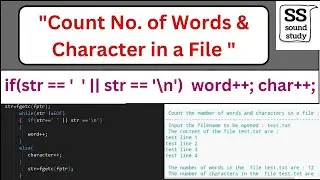 Count Number of Words and Character in File Handling. |Counting | Sound Study.