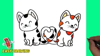 How To Draw A Cat Family #animals  #trending #viral | Easy Drawings | Magic Drawings #cat #kitten